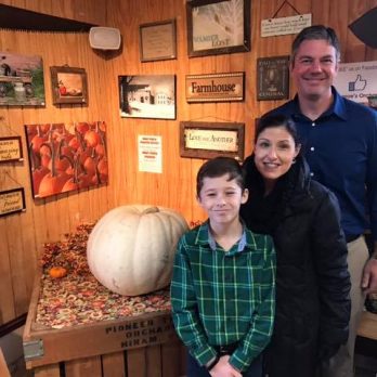 Jason, pictured with his family, won the Great White Pumpkin of 2018!